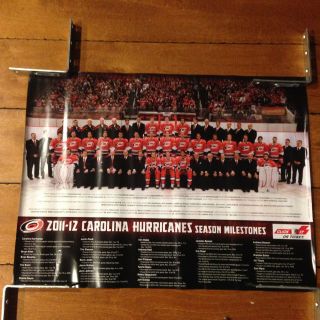 2011 - 12 Carolina Hurricanes Nhl Team Poster 18 X 24 "
