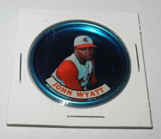 1965 Baseball Old London Space Magic Coin Pin John Wyatt Kansas City Athletics 2