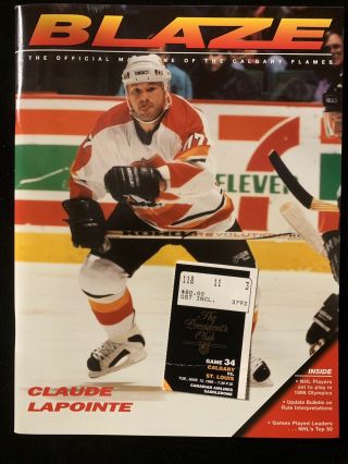 1996 Wayne Gretzky Only Gm St Louis Blues V Calgary Flames Nhl Program & Ticket