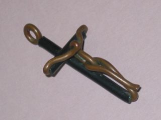 Vintage Artisan Copper Hand Crafted Abstract Form Crucifix