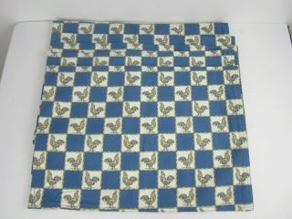 Set Of 8 Vtg French Country Rooster Placemats Blue Rectangle 18 " X 12 " Each
