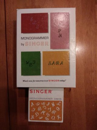 Vintage Singer Monogrammer For 750 Series Slant Needle Zig Zag 171256 Complete