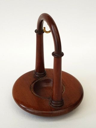 Antique - Victorian - Carved Treen Wood Corinthian Arch Pocket Watch Stand - c1890 2