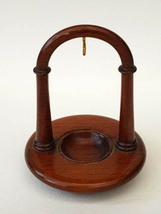 Antique - Victorian - Carved Treen Wood Corinthian Arch Pocket Watch Stand - c1890 3