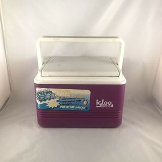 Vintage 90s Igloo Legend 6 Cooler Purple White Retro Cooler Perfect 4 A 6 Pack