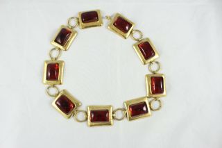 Vintage Frances Patiky Stein Choker Necklace Poured Glass