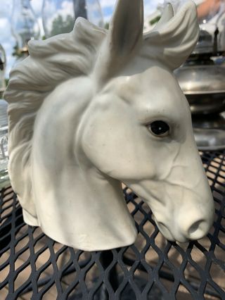 Vintage Lefton White Horse Head Vase Planter H1953 2