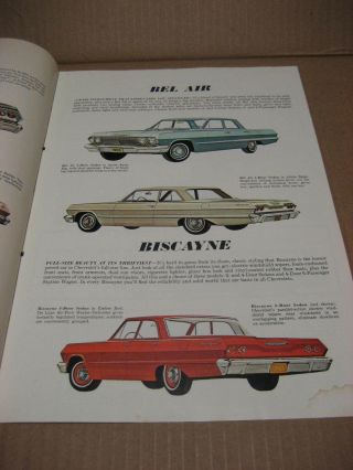 1963 Chevrolet Sales Brochure.  Corvette,  Corvair,  Chevy 2