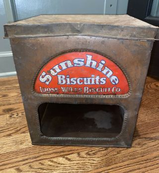 Antique Vintage Sunshine Biscuits Tin,  Loose - Wiles Biscuit Co.