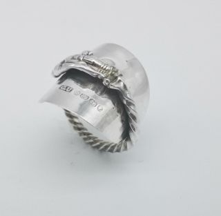 Unique Antique Sterling Silver Apostle Spoon Ring Birmingham 1885 Size X / Y