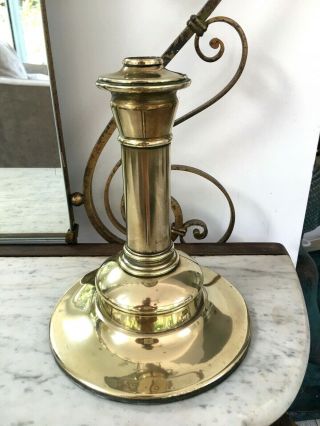 Large Antique Brass Oil Lamp Base