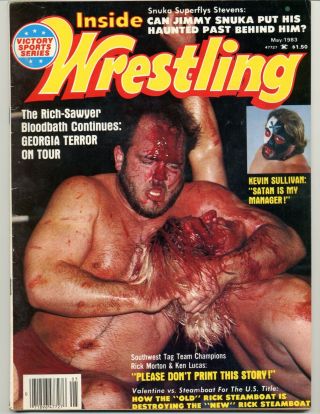 Inside Wrestling May 1983 - Tommy Rich - Buzz Sawyer Cover - Bloodbath Continues