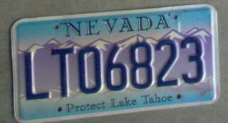 Nevada 2015 Special " Protect Lake Tahoe " License Plate.
