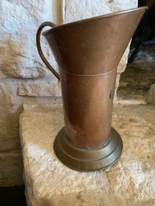 Antique French Copper Pitcher Beer Ale Pub 1.  5 Liter French Country Jug Hg12