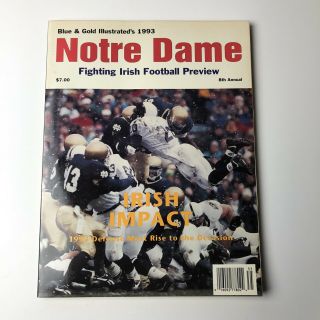1993 NOTRE DAME NCAA FOOTBALL PREVIEW Beckett Tribute SI USC Loss FIGHTING IRISH 2