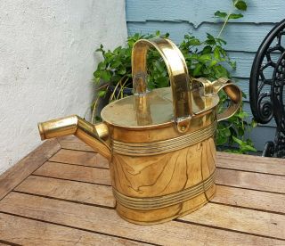 Lovely Antique Old Vintage Brass Watering Can For Garden Greenhouse Conservatory