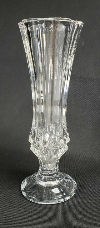 Vintage Diamond Cut Crystal Bud Vase