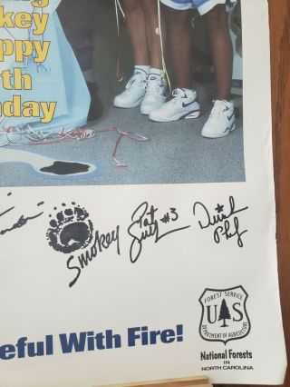 VINTAGE POSTER 1993 UNC Tar Heels Smokey Bear Fire Prevention National Champions 3