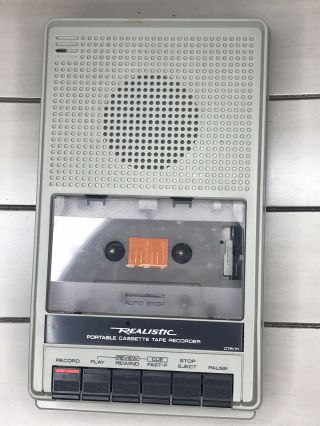 Vintage Realistic Ctr - 71 Portable Cassette Recorder Tape Player