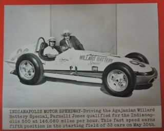 Vtg Indianapolis Motor Speedway Parnelli Jones Indy 500 Photograph/postcard