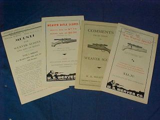 4 - 1930s W.  R.  Weaver Co Rifle Scopes Advertising Booklets