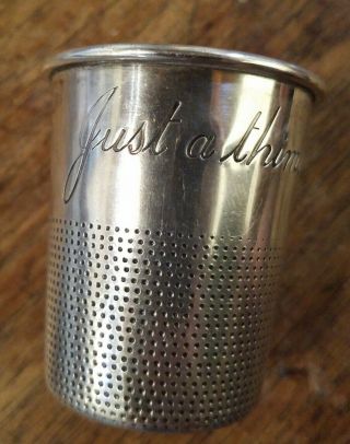 Vintage,  Antique Towle Sterling Silver Alcohol Jigger: " Just A Thimbleful " Shot