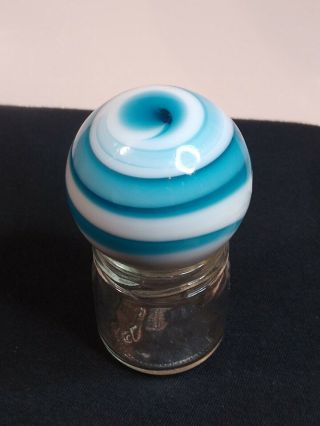Vintage Teal Blue/green Swirl Glass Marble Gear Shift Knob - 2 " Diameter