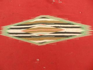 Antique Red Native American Blanket With Design,  36 