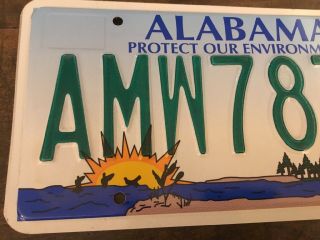 ALABAMA “PROTECT OUR ENVIRONMENT” Graphic LICENSE PLATE.  AMW 787 2
