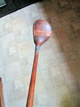 Old Antique Abe Mitchell 3 Wood Hickory Shafted Golf Club All C1920 