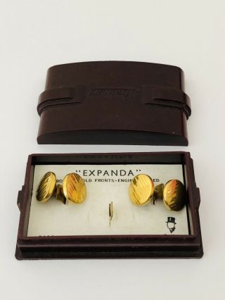 Antique Art Deco Bakerlite Boxed Rolled Gold Expanda Stratton Cufflinks