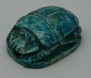 Antique Egyptian Revival Steatite Faience Scarab Fob,  22mm X 16mm X 12mm,  Charm