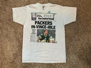 Green Bay Packers Brett Favre 1997 Bowl 31 Xxxi Size Large Vintage