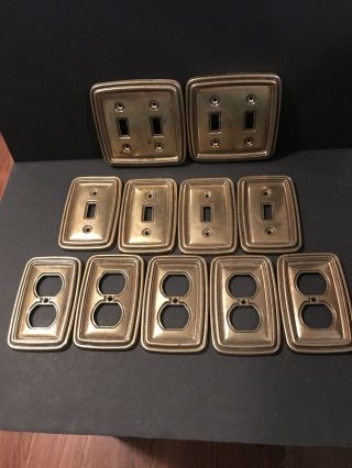 11 Brass Metal Electric Light Switch Wall Plate And Outlet Covers Vintage
