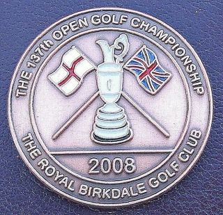 2008 Open Large Bronze Commemorative Coin Golf Ball Marker Royal Birkdale Club