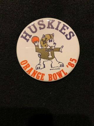 1985 Huskies 1 Orange Bowl Ncaa Football Pin Washington Vs Oklahoma Sooners
