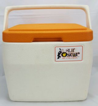 Coleman Lil Oscar Vintage Orange White Cooler 5272 Personal Usa Lunch Ice