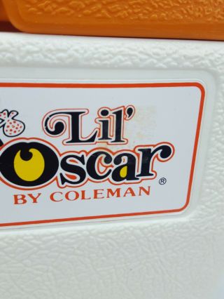 Coleman Lil Oscar Vintage Orange White Cooler 5272 Personal USA Lunch Ice 2