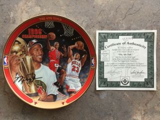 Michael Jordan " The 4th Title " Collector Plate Bradford Ex/upper Deck