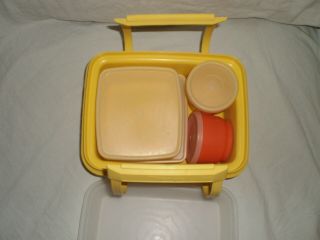 VTG Tupperware Pak n Carry Yellow Lunch Box 2