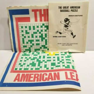 Rare 1983 The Great American Baseball Crossword Puzzle 42 " X 57 " 1460 Questions