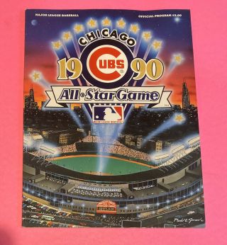1990 Mlb All - Star Game In Wrigley Field Chicago Official Game Program - Ex Cond