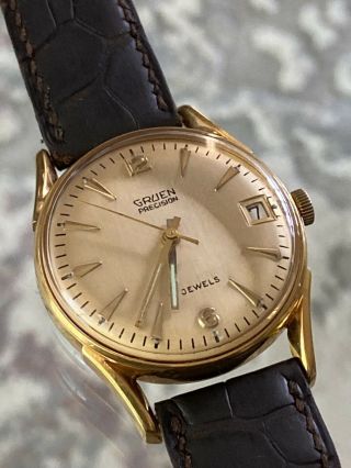 Vintage Gruen Precision 17 Jewel With Date N512 Ca Movement Large Size