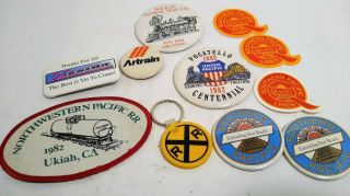 Vintage Railroad Pinback Stickers & Patch Union Southern & Northwestern Pacific