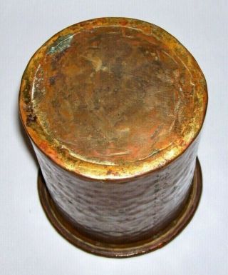 Antique Hand Hammered Copper CANISTER - VASE w/Dovetailing & Tin Lining (6.  25 