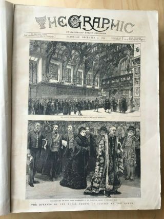 Antique " The Graphic " Illustrated Weekly Newspaper Dec 1882 - June 1883