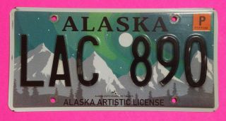 Alaska State Council On The Arts Artistic Northern Lights License Plate Lac - 890