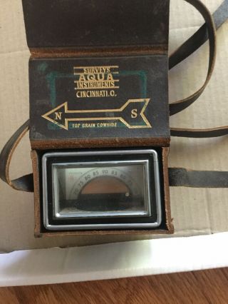 Vintage Aqua Survey And Instrument Co.  Magnetic Locator In Leather Case