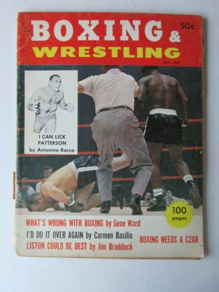 Boxing & Wrestling October 1961 Floyd Patterson Vs Johansson Carmen Basilio
