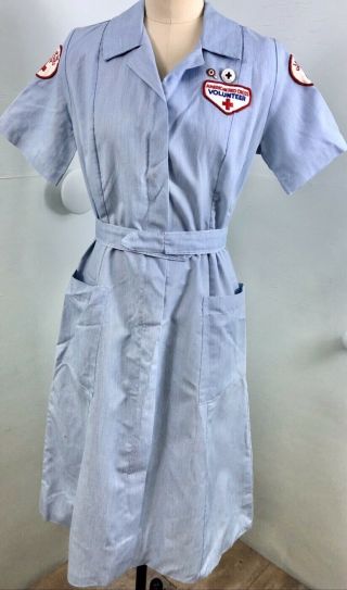 Vintage 70s Red Cross Uniform Dress Ladies Of The Us Senate Patch,  3 Enamel Pins